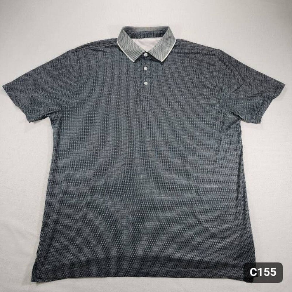 Hickey Freeman Size L Black Geometric Polyester Blend Men's Excellent